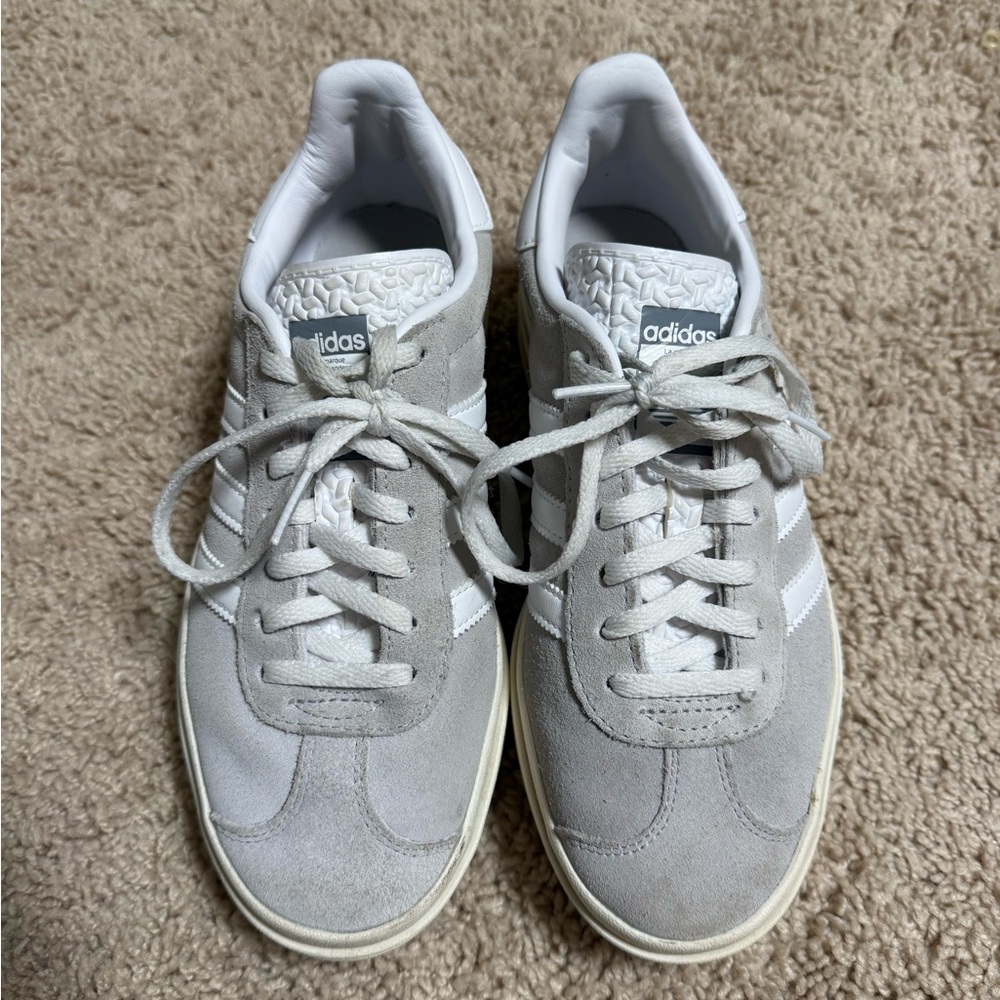 Adidas Women's Gazelle Platform Gray Sneakers - Picture 2 of 3